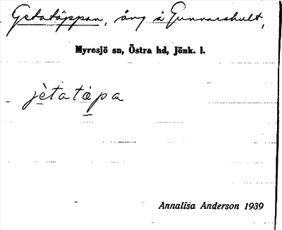 Bild på arkivkortet för arkivposten Getatäppan