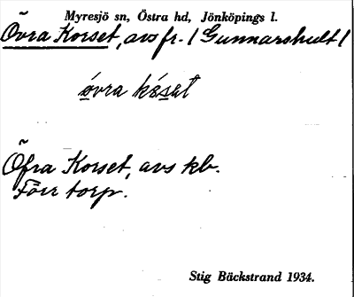 Bild på arkivkortet för arkivposten Övra Korset