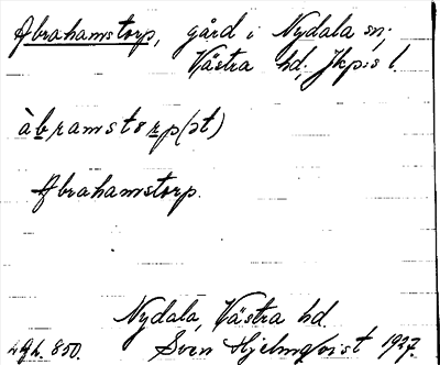 Bild på arkivkortet för arkivposten Abrahamstorp