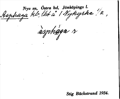 Bild på arkivkortet för arkivposten Asphaga