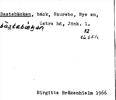 Bild på arkivkortet för arkivposten Bastebäcken