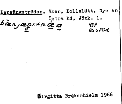 Bild på arkivkortet för arkivposten Bergängsträdan