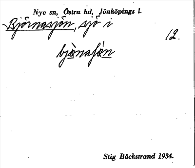 Bild på arkivkortet för arkivposten Björnasjön