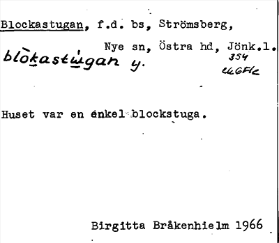 Bild på arkivkortet för arkivposten Blockastugan