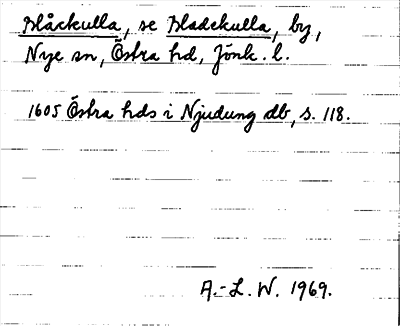 Bild på arkivkortet för arkivposten Blåckulla, se Bladekulla