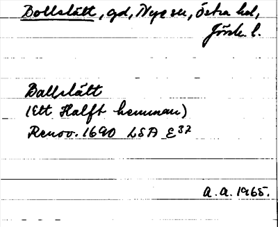 Bild på arkivkortet för arkivposten Bollslätt