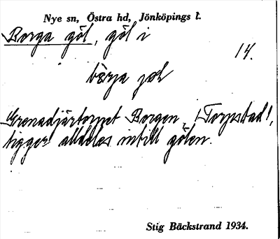 Bild på arkivkortet för arkivposten Borga göl