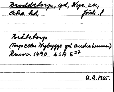 Bild på arkivkortet för arkivposten Broddetorp
