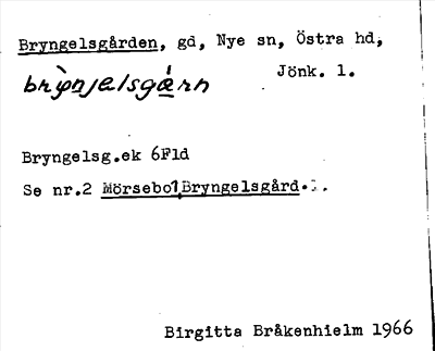 Bild på arkivkortet för arkivposten Bryngelsgården