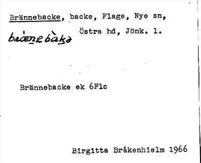 Bild på arkivkortet för arkivposten Brännebacke