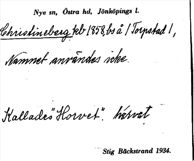 Bild på arkivkortet för arkivposten Christineberg