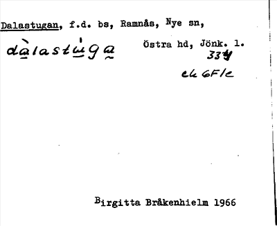 Bild på arkivkortet för arkivposten Dalastugan