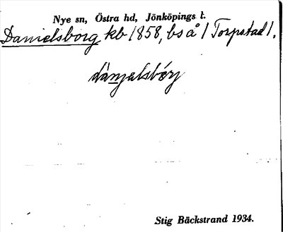 Bild på arkivkortet för arkivposten Danielsborg