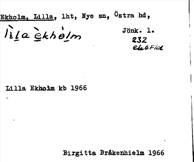 Bild på arkivkortet för arkivposten Ekholm, Lilla