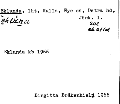 Bild på arkivkortet för arkivposten Eklunda
