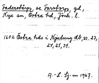 Bild på arkivkortet för arkivposten Faderstårp, se Farstorp