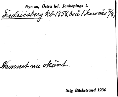 Bild på arkivkortet för arkivposten Fredriesberg