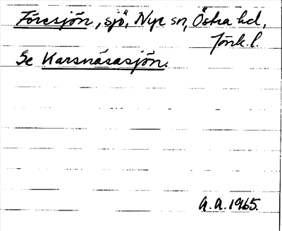 Bild på arkivkortet för arkivposten Föresjön, se Karsnäsasjön