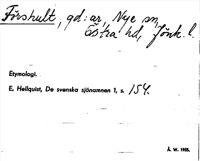 Bild på arkivkortet för arkivposten Förshult