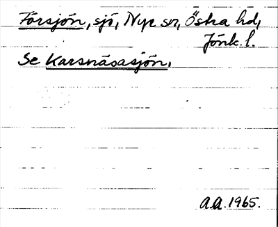 Bild på arkivkortet för arkivposten Försjön, se Karsnäsasjön