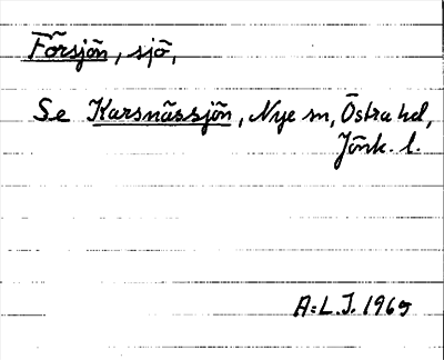 Bild på arkivkortet för arkivposten Försjön, se Karsnässjön