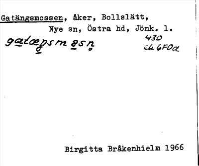 Bild på arkivkortet för arkivposten Gatängsmossen