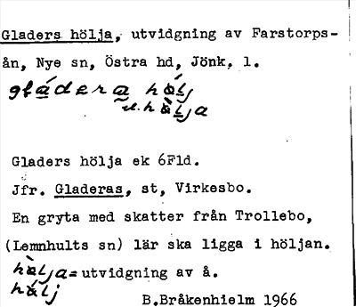 Bild på arkivkortet för arkivposten Gladers hölja