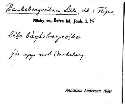 Bild på arkivkortet för arkivposten Bankebergsviken, Lilla