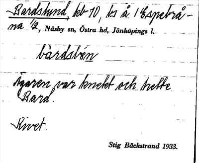 Bild på arkivkortet för arkivposten Bardslund