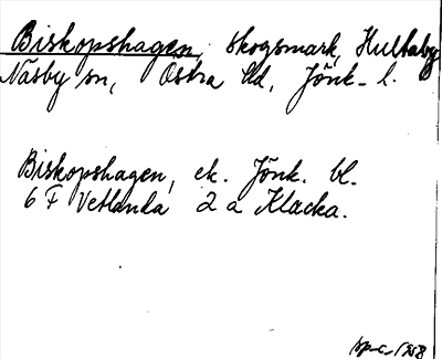 Bild på arkivkortet för arkivposten Biskopshagen