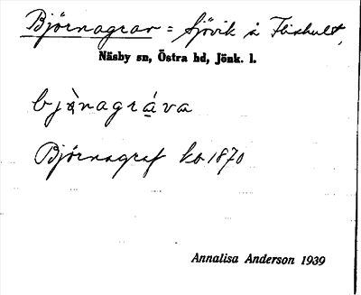 Bild på arkivkortet för arkivposten Björnagrav