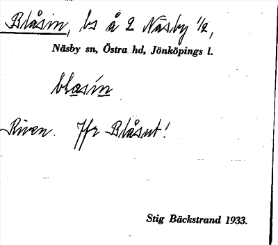 Bild på arkivkortet för arkivposten Blåsin