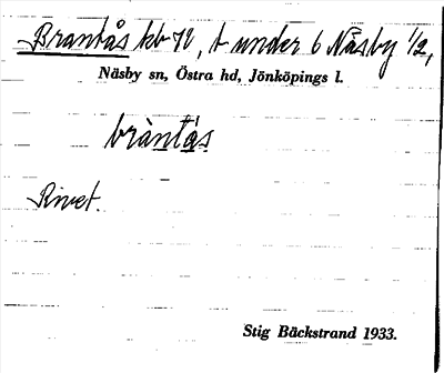 Bild på arkivkortet för arkivposten Brantås