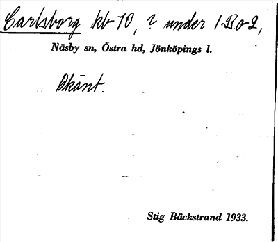 Bild på arkivkortet för arkivposten Carlsborg