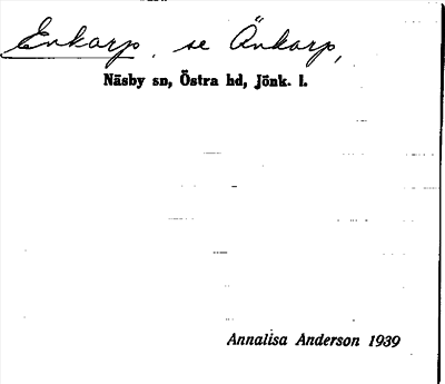 Bild på arkivkortet för arkivposten Enkarp, se Änkarp