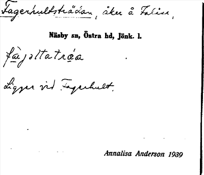 Bild på arkivkortet för arkivposten Fagerhultsträdan