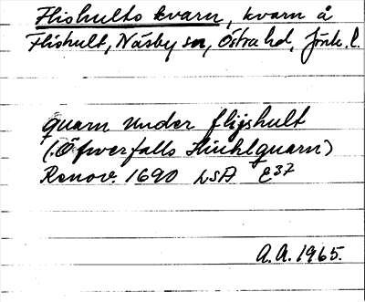 Bild på arkivkortet för arkivposten Flishults kvarn