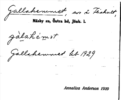 Bild på arkivkortet för arkivposten Gallahemmet