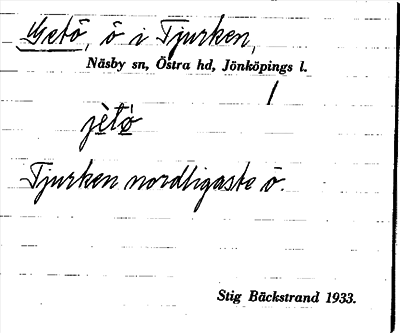 Bild på arkivkortet för arkivposten Getö