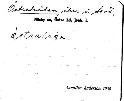 Bild på arkivkortet för arkivposten Östraträdan