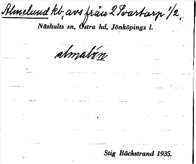 Bild på arkivkortet för arkivposten Almelund