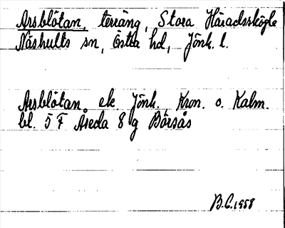 Bild på arkivkortet för arkivposten Arsblötan