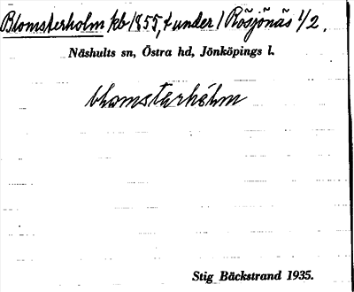 Bild på arkivkortet för arkivposten Blomsterholm