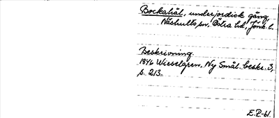 Bild på arkivkortet för arkivposten Bockahål