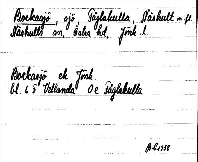Bild på arkivkortet för arkivposten Bockasjö