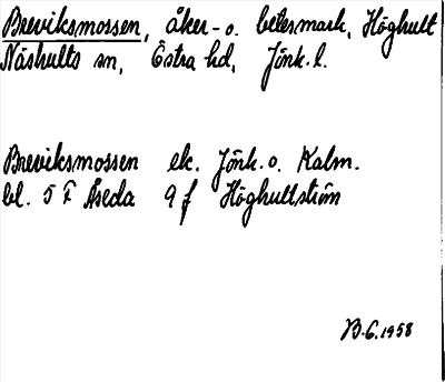 Bild på arkivkortet för arkivposten Breviksmossen