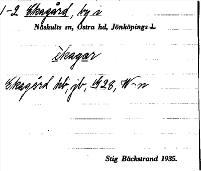 Bild på arkivkortet för arkivposten Ekagård