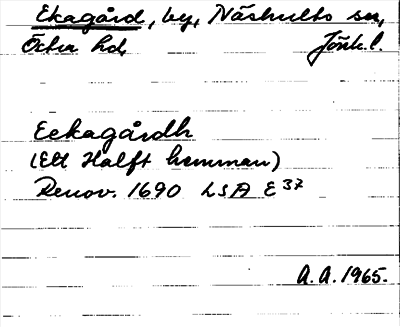 Bild på arkivkortet för arkivposten Ekagård