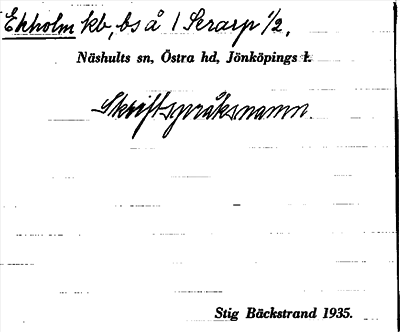 Bild på arkivkortet för arkivposten Ekholm