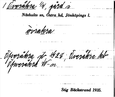 Bild på arkivkortet för arkivposten Överåkra